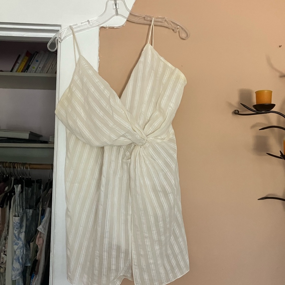 Zara Striped Knot Front Long Tunic Tank Cami - Picture 5 of 7